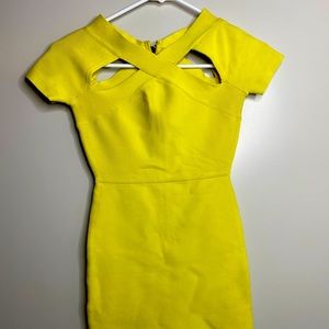 bcbg body con power wrap mini dress